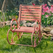 Zaer Ltd. International "Monte Carlo 1968" Iron Rocking Arm Chair in Flamingo Pink ZR821302-PK View 4