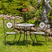 Zaer Ltd. International "Odessa" Round Mosaic Bistro Set ZR852484-94-SET View 4