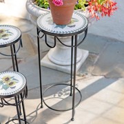 Zaer Ltd. International "Marisol" Set of 3 Round Nesting Iron Mosaic Plant Stands ZR842944 View 4