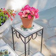 Zaer Ltd. International "Marisol" Set of 3 Square Nesting Iron Mosaic Plant Stands ZR842945 View 4