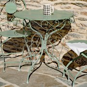 Zaer Ltd. International "Le Chardenoux 1908" Three Piece Metal Bistro Set in Antique Green ZR200502-3-GR View 4