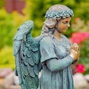 Zaer Ltd International Pre-Order: 36" Tall Praying Magnesium Angel Statue in Antique Bronze "Gabriella" ZR252316-BZ View 4