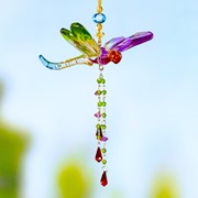 Zaer Ltd. International Five Tone Acrylic Dragonfly Ornaments with Beaded Tassel in 6 Assorted Color ZR520617 View 4