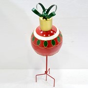 Zaer Ltd. International 35.83" Tall Red Christmas Ball Ornament Metal Garden Stake ZR210601 View 4