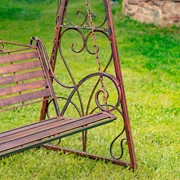 Zaer Ltd. International "Monte Carlo 1968" 91" Tall Iron Swing Bench in Antique Bronze ZR821307-BZ View 4