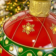 Zaer Ltd International 28.5" Tall Oversized Metal Christmas Ball Decoration with LED Lights ZR210465 View 4