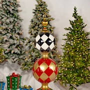 Zaer Ltd. International 5.6ft. Tall Iron Christmas Ornament Decorative Display Tower with Diamond Print ZR220423 View 4