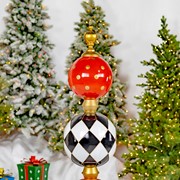 Zaer Ltd. International 5.6ft. Tall Iron Christmas Ornament Decorative Display Tower in Red/Black/White ZR220424 View 4