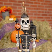 Zaer Ltd International Pre-Order: 36" Tall Set of 2 Small Halloween Skeleton Soldiers Holding Staffs ZR983490-SET View 4