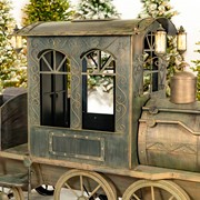 Zaer Ltd. International 12.5ft. Large Antique Bronze Train with Cart & Lanterns "The North Pole Express" ZR200777-BZ View 4