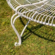 Zaer Ltd. International 61.5" Victorian Style Round Metal Tree Bench in Antique White "Paris 1968 ZR150645-AW View 4