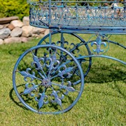 Zaer Ltd. International "La Rochelle" Parisian Inspired Flower Cart with Fleur-de-lis Details in Blue ZR200424-BL View 4