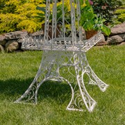 Zaer Ltd. International 9ft. Tall Two-Tier Eiffel Tower- Inspired Iron Plant Stand in Antique White ZR220882-AW View 4