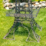 Zaer Ltd. International 10.6ft. Tall Eiffel Tower-Inspired Two-Tiered Metal Plant Stand in Copper-Brown ZR220883-CB View 4