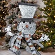 Zaer Ltd. International Set of 2 Galvanized Cookie Cutter Snowmen with Christmas Trees & Reindeer ZR190301-SET View 5