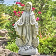 Zaer Ltd International Pre-Order: 36" Tall Mother Mary Garden Statue in Antique Grey ZR551360-GY View 5