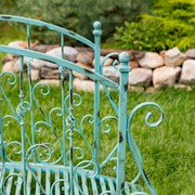 Zaer Ltd International 5ft. Long Antique Style Iron Garden Bridge in Rusty Blue "Paris 1968" ZR140960-BL View 5