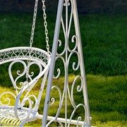 Zaer Ltd International "Bordeaux" Iron Swing Chair in Antique White ZR130511-AW View 5