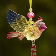 Zaer Ltd. International Five Tone Hanging Acrylic Robin Ornament with Beaded Tassel in 6 Assorted Colors ZR505417 View 5