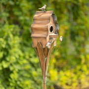 Zaer Ltd. International 62.6" Tall Cottage Style Birdhouse Garden Stake in Antique Copper LS213029 View 5