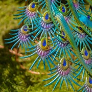 Zaer Ltd. International Set of 2 Large Colorful Peacocks with Jewels "Royal and Sapphire" ZR140242-SET View 5