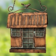 Zaer Ltd. International Hanging Iron Bird Feeder with Antique Copper Finish "Cottage" LS213033 View 5