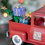 Zaer Ltd International Mini Metal Truck with Christmas Tree and Gifts in Antique Red ZR362103-AR View 5