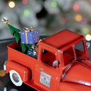 Zaer Ltd International Mini Metal Truck with Christmas Tree and Gifts in Glossy Red ZR362103-RD View 5