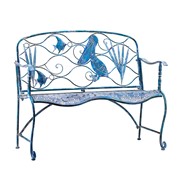 Zaer Ltd International "Sarasota" Coastal Garden Bench with Pelican and Angelfish ZR200453 View 5