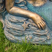 Zaer Ltd International 36" Long Mermaid Reclining on Rock MGO Garden Statue in Antique Bronze "Camree" ZR341036-BZ View 5