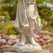 Zaer Ltd International 39" Tall Magnesium Angel Statue with Birdbath in Antique White "Jazmin" ZR341439-AW View 5