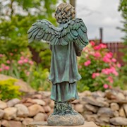 Zaer Ltd International 39" Tall Magnesium Angel Statue Reading a Book in Antique Bronze "Symone" ZR341639-BZ View 5