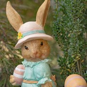 Zaer Ltd. International 24" Tall Rabbit Garden Statue with Easter Basket & Sun Hat "Anna Mae" ZR342126 View 5