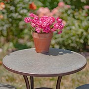 Zaer Ltd. International Three Piece Round Top Galvanized Bistro Set "Tbilisi 1918" ZR134036-GVS View 5