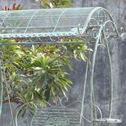 Zaer Ltd International Pre-Order: "The Valiko" 79in. Tall Electroplated Garden Swing Bench in Ant. Blue ZR140338-BL View 5