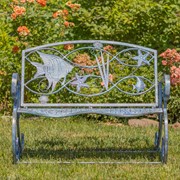 Zaer Ltd International Pre-Order: Coastal Sea Creature Rocking Bench in Coastal Blue ZR200494-BL View 5