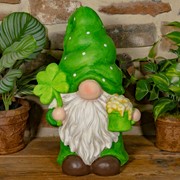 Zaer Ltd. International "The Shamrocks" Set of 6 Assorted St. Patrick's Day Garden Gnomes ZR218400-SET View 5