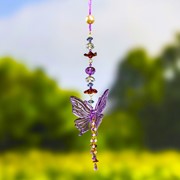 Zaer Ltd. International Hanging Acrylic Butterfly Ornaments with Dangling Beads in 6 Assorted Colors ZR110911-4 View 5