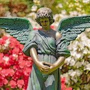 Zaer Ltd International 45" Tall Standing Magnesium Angel Statue with Open Wings in Antq. Bronze "Ariel" ZR225145-BZ View 5