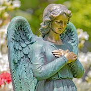 Zaer Ltd International Pre-Order:47" Tall Standing Magnesium Angel Holding Heart in Bronze "Evangeline" ZR228647-BZ View 5