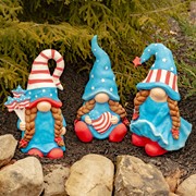 Zaer Ltd. International "The Americanas" Set of 3 Assorted Lady Patriot Garden Gnomes ZR218100-SET View 5