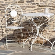 Zaer Ltd. International "Le Chardenoux 1908" Three Piece Metal Bistro Set in Antique White ZR200502-3-AW View 5