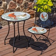 Zaer Ltd. International "St. Louis" Round Mosaic Bistro Set ZR852320-30-SET View 5