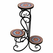 Zaer Ltd. International "Phoenix" Three-Tier Mosaic Plant Stand ZR852510 View 5