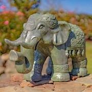 Zaer Ltd International Magnesium Boho Elephant Statue in Frosted Silver ZR180388-SV View 5