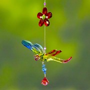 Zaer Ltd. International Five Tone Acrylic Dragonfly Ornaments with Flowers in 6 Assorted Colors ZR506317-SET View 5