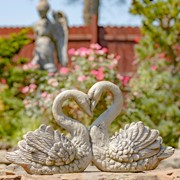 Zaer Ltd International Pre-Order: 13.78" Tall Kissing Swan Couple Planter "Kurt and Goldie" ZR204710 View 5