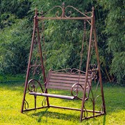 Zaer Ltd. International "Monte Carlo 1968" 91" Tall Iron Swing Bench in Antique Bronze ZR821307-BZ View 5