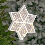 Zaer Ltd International Set of 3 Hanging Light-Up Six-Point Star Snowflakes in Assorted Sizes ZR210468-SET View 5