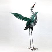 Zaer Ltd. International Set of Two 44.5" Tall Metallic Iron Heron Garden Figurines ZR218215-SET View 5